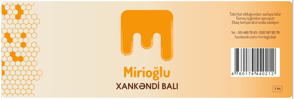 Mirioğlu Xankəndi balı etiketi, 1 kq